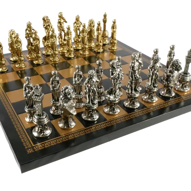 Florence Men On Leather Chess Board