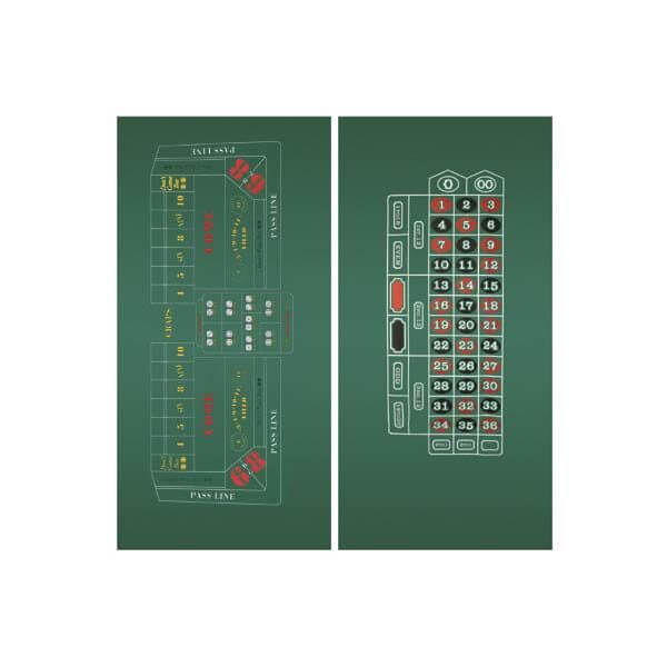 Craps & Roulette 2-sided 36" x 72" Felt Layout