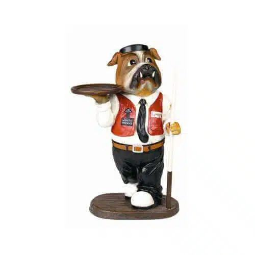 Bulldog Character Waiter Game Room Figurine