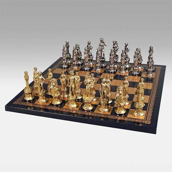 12″ Solid Brass Classic Black Chess Set