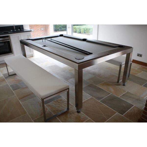 Fusion Pool Table-Brushed Stainless Steel