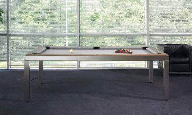 Fusion Pool Table-Brushed Stainless Steel