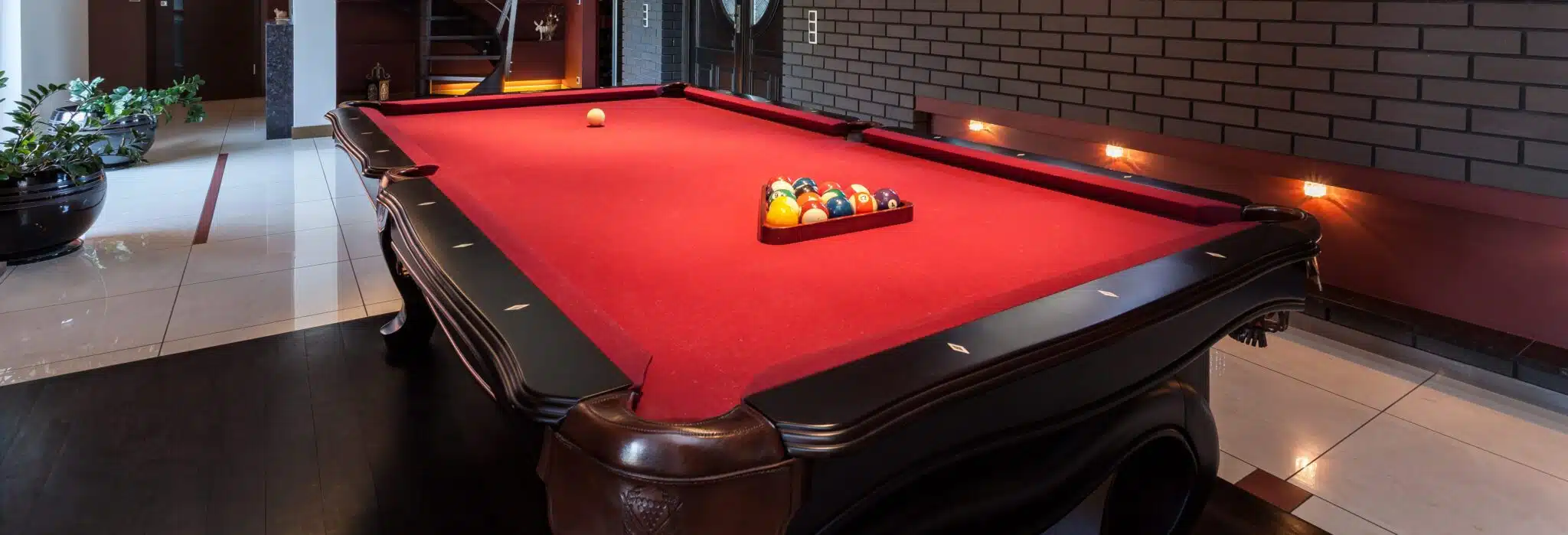 Red pool table