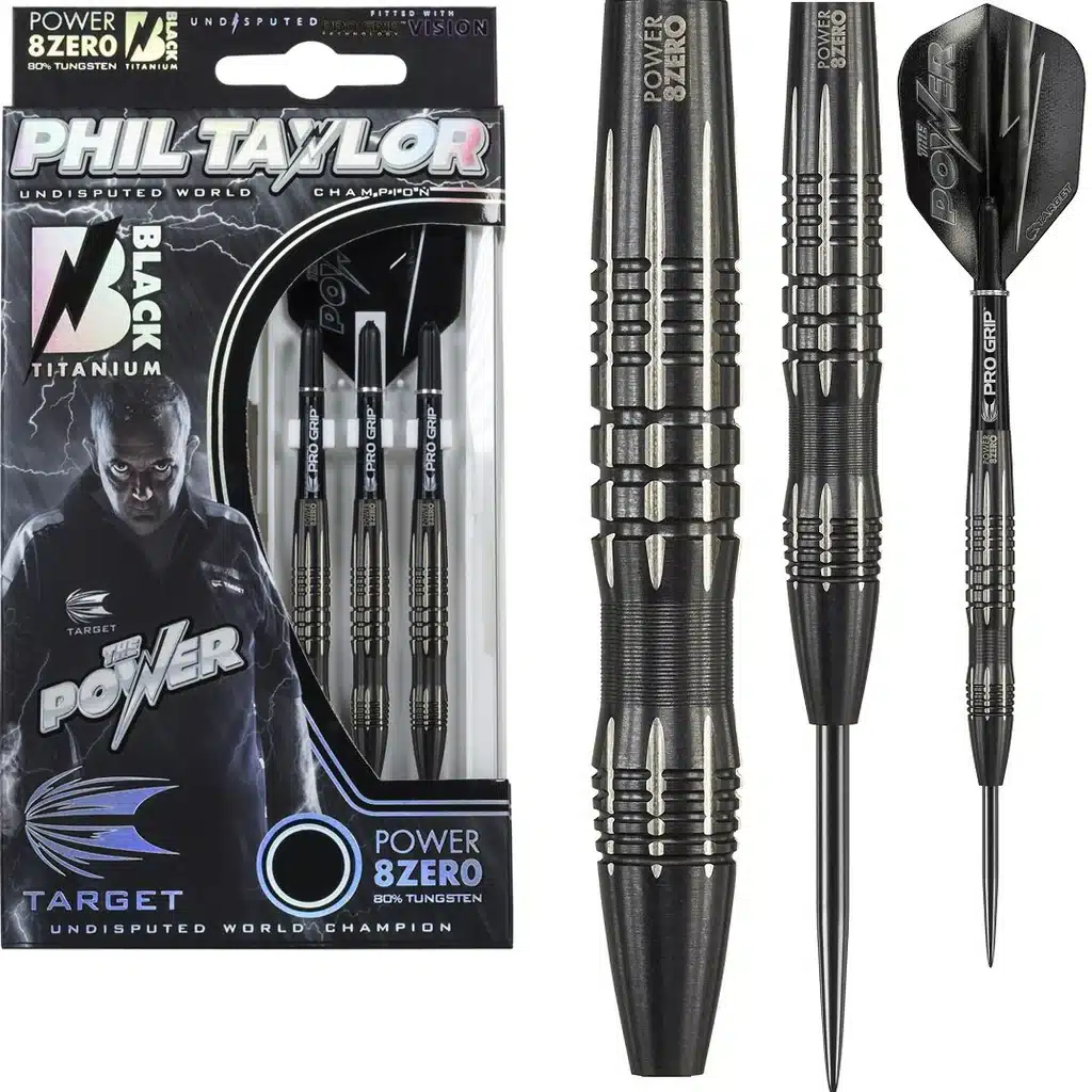 Phil Taylor Power 8Zero Black Dart Set - Greater Southern