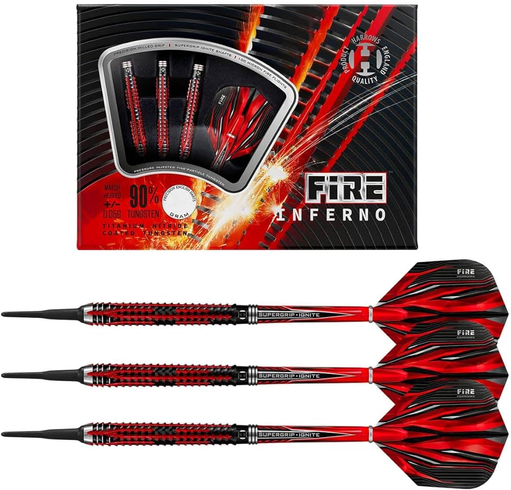 Harrows Fire Inferno Steel Tip Dart Set