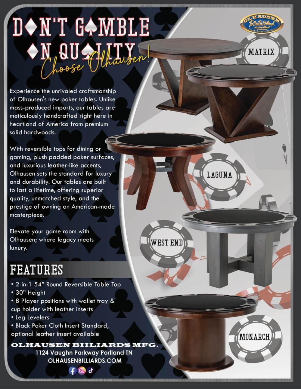 Olhausen Matrix Game Table