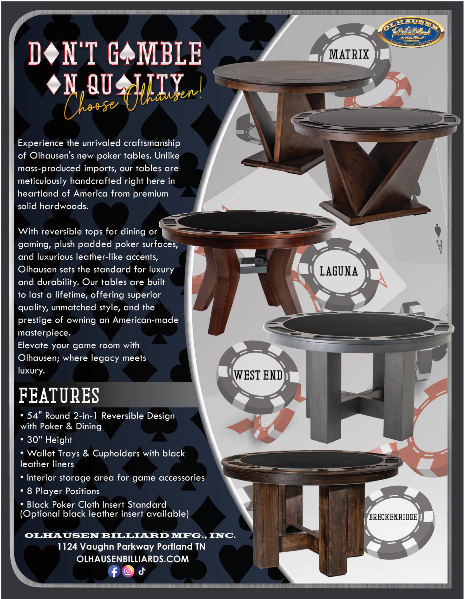 Olhausen Townhouse Game Table