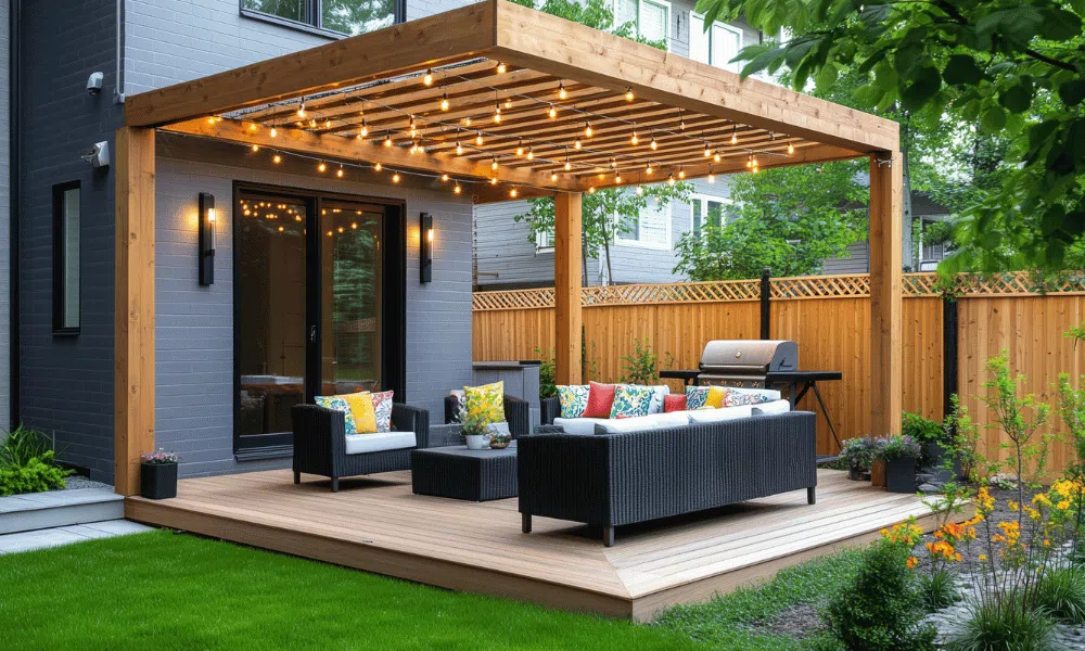 outdoor patio furniture in a stylish Atlanta backyard